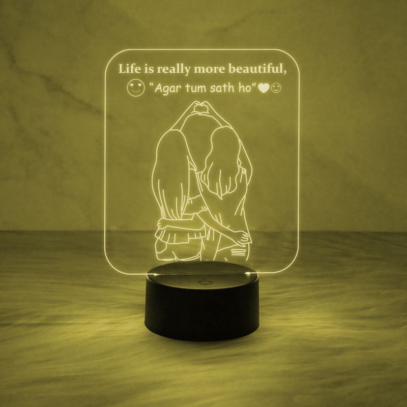 Acrylic Led Night Lamp with Automatic Color Changing Gift for Bestfriend